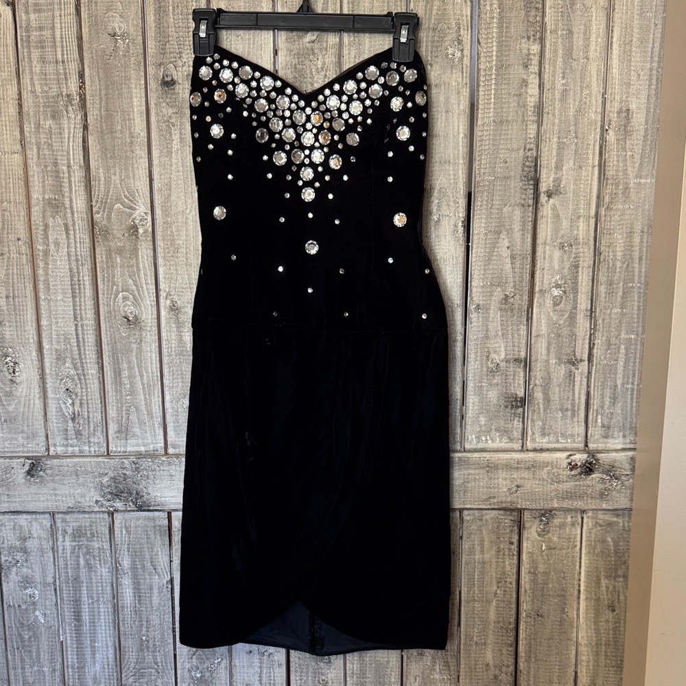 Lillie Rubin Strapless Dress with Metallic Accents